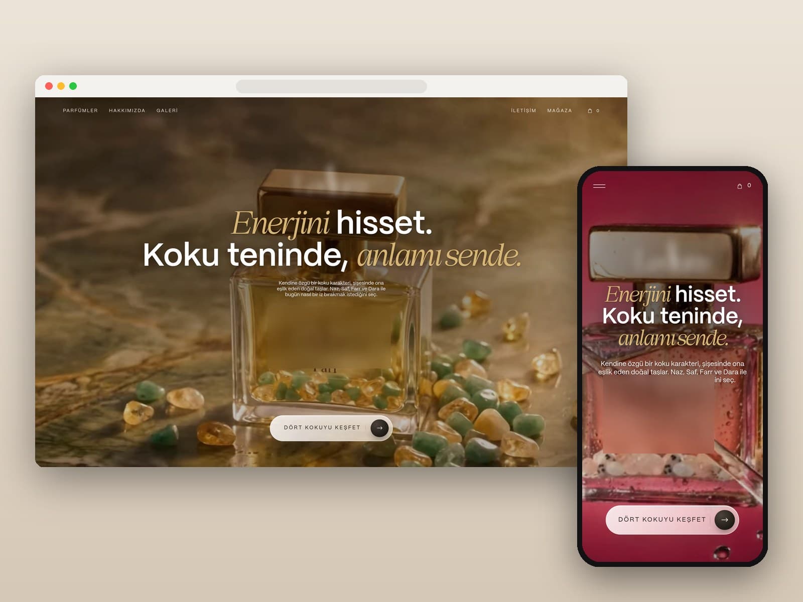 Parfüm markası · Tanıtım sitesi — proje görseli